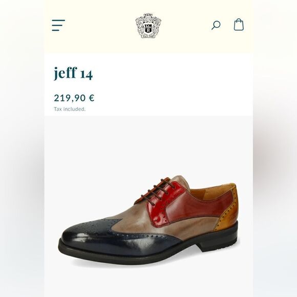 Melvin & Hamilton Jeff 14 Handcrafted Multi Colour Leather Derby Dress Shoes - Picture 16 of 16